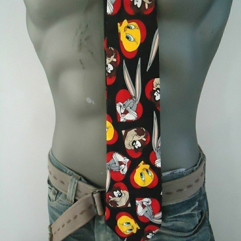 Vintage 1996 Looney Tunes Neck Tie Warner Bros